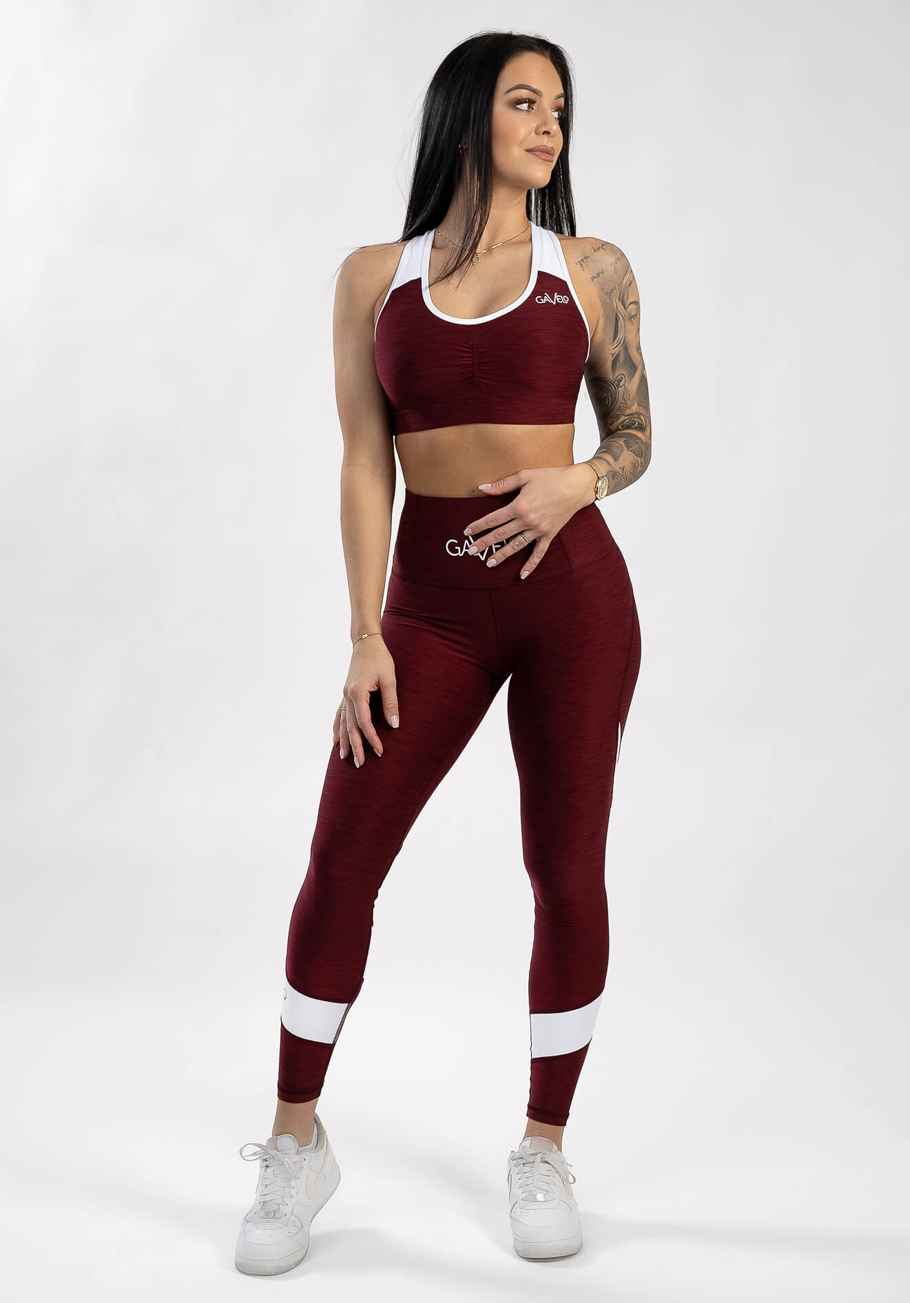 GAVELO Burgundy Swirl Sports Bra