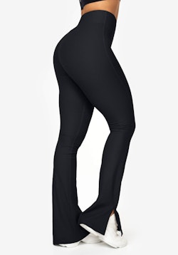 Split Flared Leggings Black