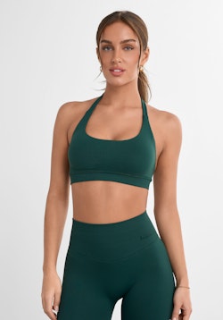 Sculpt Halterneck Sports Bra Green