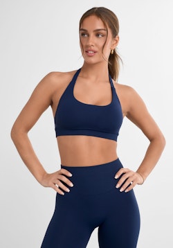 Sculpt Halterneck Sports Bra Dark Blue