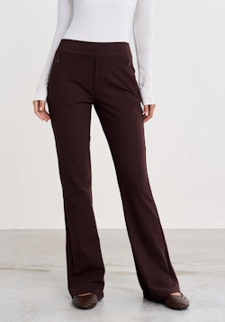 Tailored Flared Pants Brown Regular