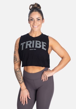 Slub Crop Tank Black