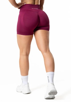 Hybrid Seamless Scrunch Shorts Red Plum