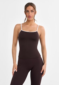 Softy Contrastline Top Dark Brown